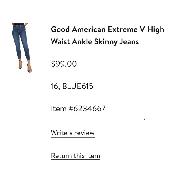Good American Extreme V High
Waist Ankle Skinny Jeans - Picture 2 of 3